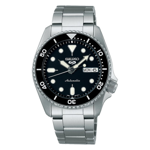 Seiko 5 Sports SKX Midi Black Stainless Steel Mens Watch SRPK29K1