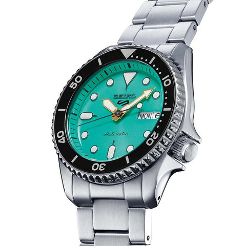 Seiko 5 Sports SKX Midi Teal Stainless Steel Mens Watch SRPK33K1