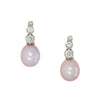 Lido Cubic Zirconia Pink Freshwater Pearl Drop Earrings T175EP