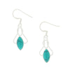 Turquoise Sterling Silver Celtic Marquise Drop Earrings