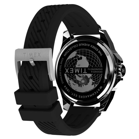 Timex Essex Avenue Black Silicone Strap Mens Watch TW2W42900