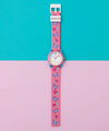Timex Butterfly Pink Soft Silicone Strap Time Teacher Kids Watch TW2Y59700