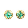Guess Secret Garden Green Crystal Flower Stud Earrings UBE06040YGGN