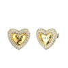 Guess Beloved Crystal Heart Stud Earrings UBE06096YG - Gold Tone
