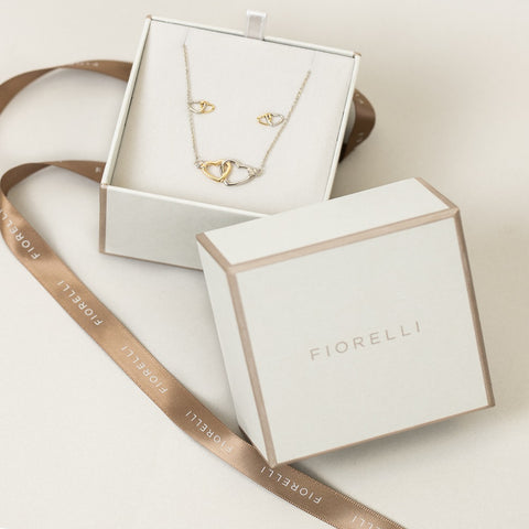 Fiorelli Silver Heart Earrings and Necklace Gift Set