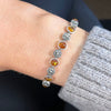 Amber and Marcasite Sterling Silver Ladies Bracelet