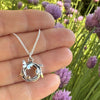 Linda MacDonald Silver 9ct Gold Butterfly and Meadow Necklace EMD1S | H&H