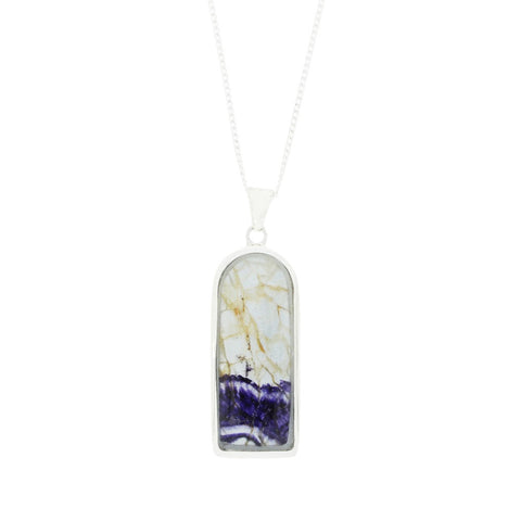 Derbyshire Blue John Arch Shape Pendant And Chain