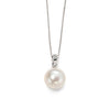 9ct White Gold Freshwater Pearl and Diamond Pendant GP884W