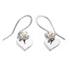 Linda MacDonald Heart And Daisy Sterling Silver And 9ct Gold Drop Earrings Hearts And Flowers Collection DHF