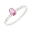 18ct White Gold Pink Sapphire and Diamond Ring