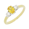 18ct Yellow Gold Yellow Sapphire and Diamond Trilogy Ring