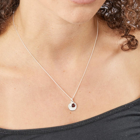 Sterling Silver January Birthstone Necklace P4590