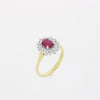 18ct Yellow Gold Oval Ruby and Diamond Cluster Ring | H&H Jewellers