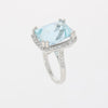 18ct White Gold 10.0ct Aquamarine and 0.60cts Diamond Cluster Ring | H&H