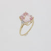 14ct Yellow Gold Morganite and Diamond Dress Ring Pre Owned | H&H 