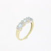 9ct Yellow Gold Blue Topaz and Diamond Half Eternity Ring CH1320 | H&H 