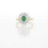 Pre Owned 18ct Yellow Gold Emerald and 1.00cts Diamond Cluster Ring | H&H 