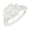 Pre Owned Vera Wang 18ct White Gold 0.95cts Diamond Cluster Ring
