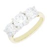 9ct Gold 2.73ct Lab Grown Diamond Three Stone Ring F VS