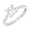 9ct White Gold 1.01cts Solitaire Princess Cut Diamond Ring | H&H