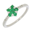 9ct White Gold Emerald And Diamond Cluster Ring | H&H Family Jewellers