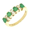 9ct Yellow Gold 0.18ct Diamond & Emerald Half Eternity Ring | H&H