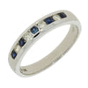 9ct White Gold 0.10ct Diamond and Sapphire Half Eternity Ring | H&H