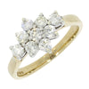 9ct Yellow Gold 0.77ct Diamond Cluster Ring | H&H Family Jewellers