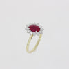 9ct Gold Lab Grown 1.62ct Ruby and Diamond Cluster Ring | H&H Jewellers