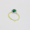 9ct Gold Lab Grown 0.71ct Emerald and 0.36ct Diamond Cluster Ring | H&H