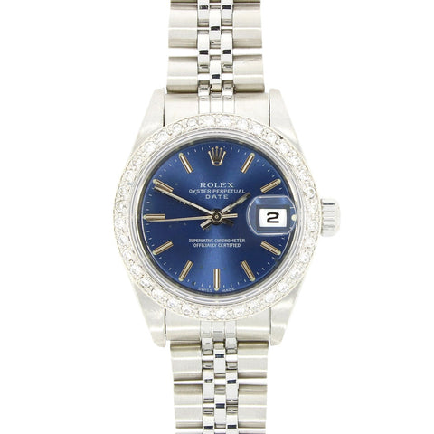 Pre Owned Rolex Oyster Perpetual Date Diamond Bezel Ladies Watch 79160 RW0605 (2001)