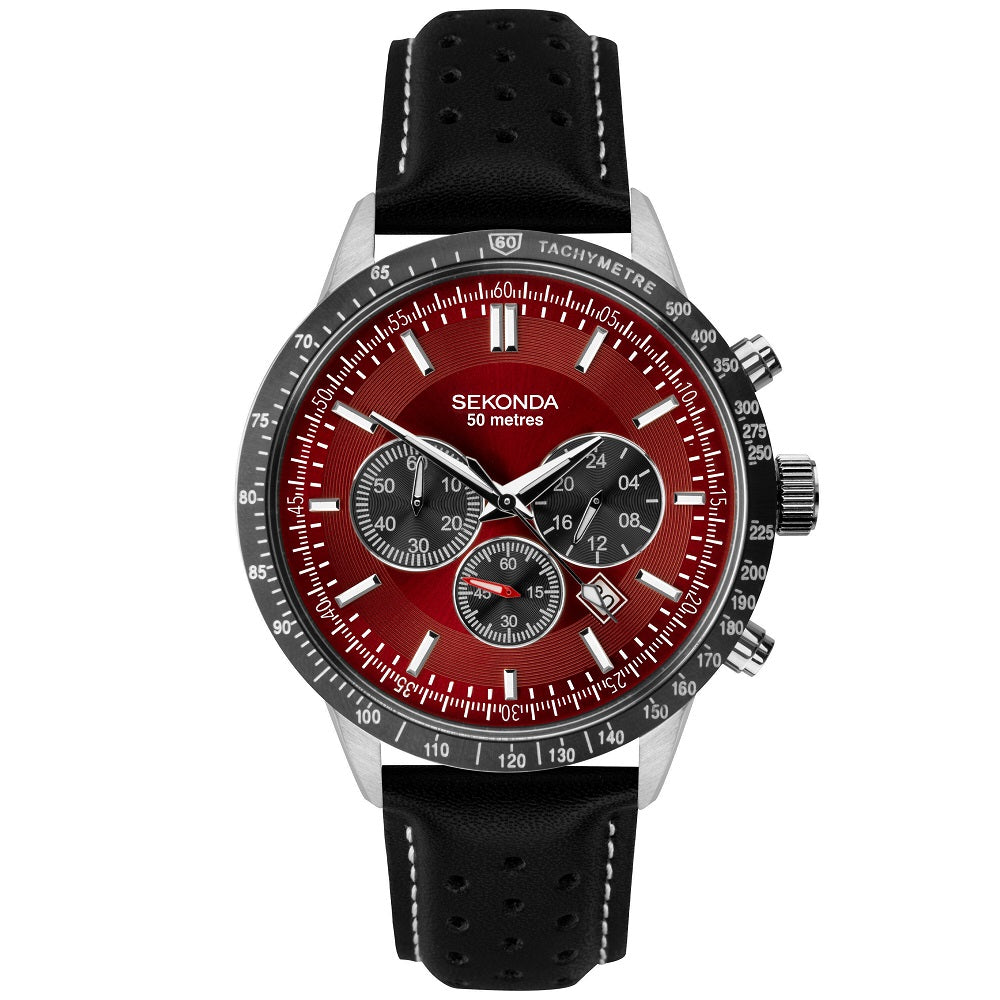 Mens watch clearance red dial