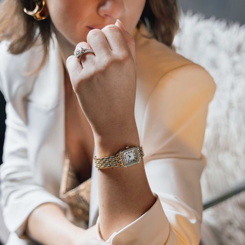 Sekonda Monica Crystal Bezel Ladies Watch Gold Plated Bracelet 40642