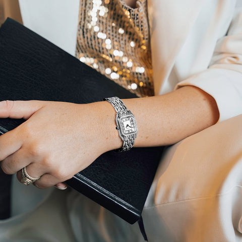Sekonda Monica Crystal Bezel Ladies Watch Silver Colour Bracelet 40655 | H&H