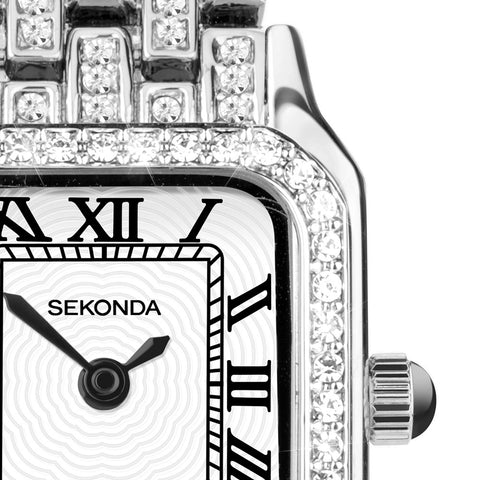 Sekonda Monica Ladies Watch Silver Full Stone Set Bracelet 40660 | H&H