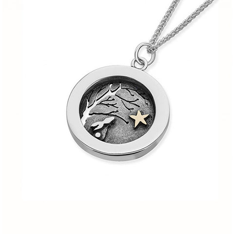 Linda MacDonald Sterling Silver and 9ct Gold Star Necklace Twilight Collection ETWM